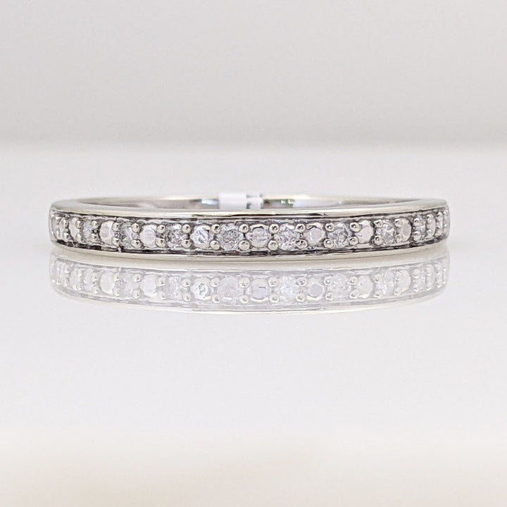 10K WHITE .10 CARAT TOTAL WEIGHT I2 H DIAMOND ROUND (10) ESTATE PRONG BAND 1.4 GRAMS