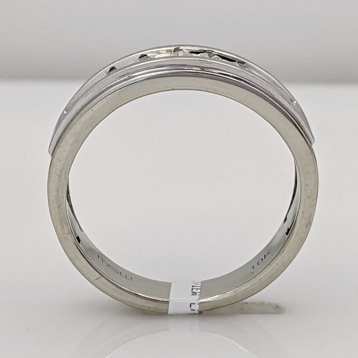 10K WHITE .25 CARAT TOTAL WEIGHT I1 H DIAMOND ROUND (5) ESTATE CHANNEL BAND 5.4 GRAMS