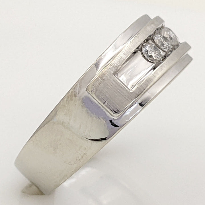 10K WHITE .25 CARAT TOTAL WEIGHT I1 H DIAMOND ROUND (5) ESTATE CHANNEL BAND 5.4 GRAMS