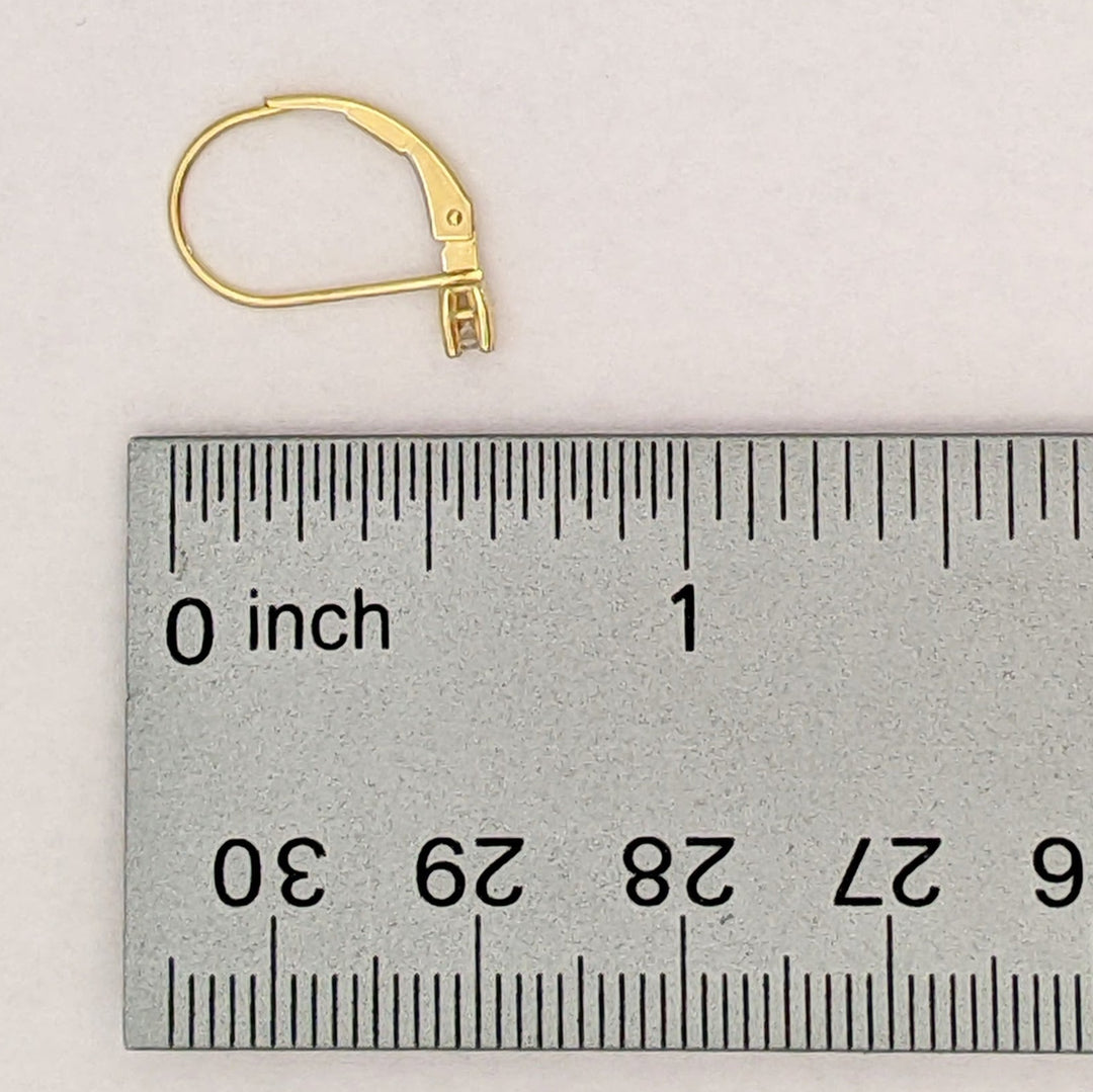 14K .06 CARAT TOTAL WEIGHT I2 I DIAMOND ROUND (2) ESTATE LEVERBACK EARRINGS 0.9 GRAMS
