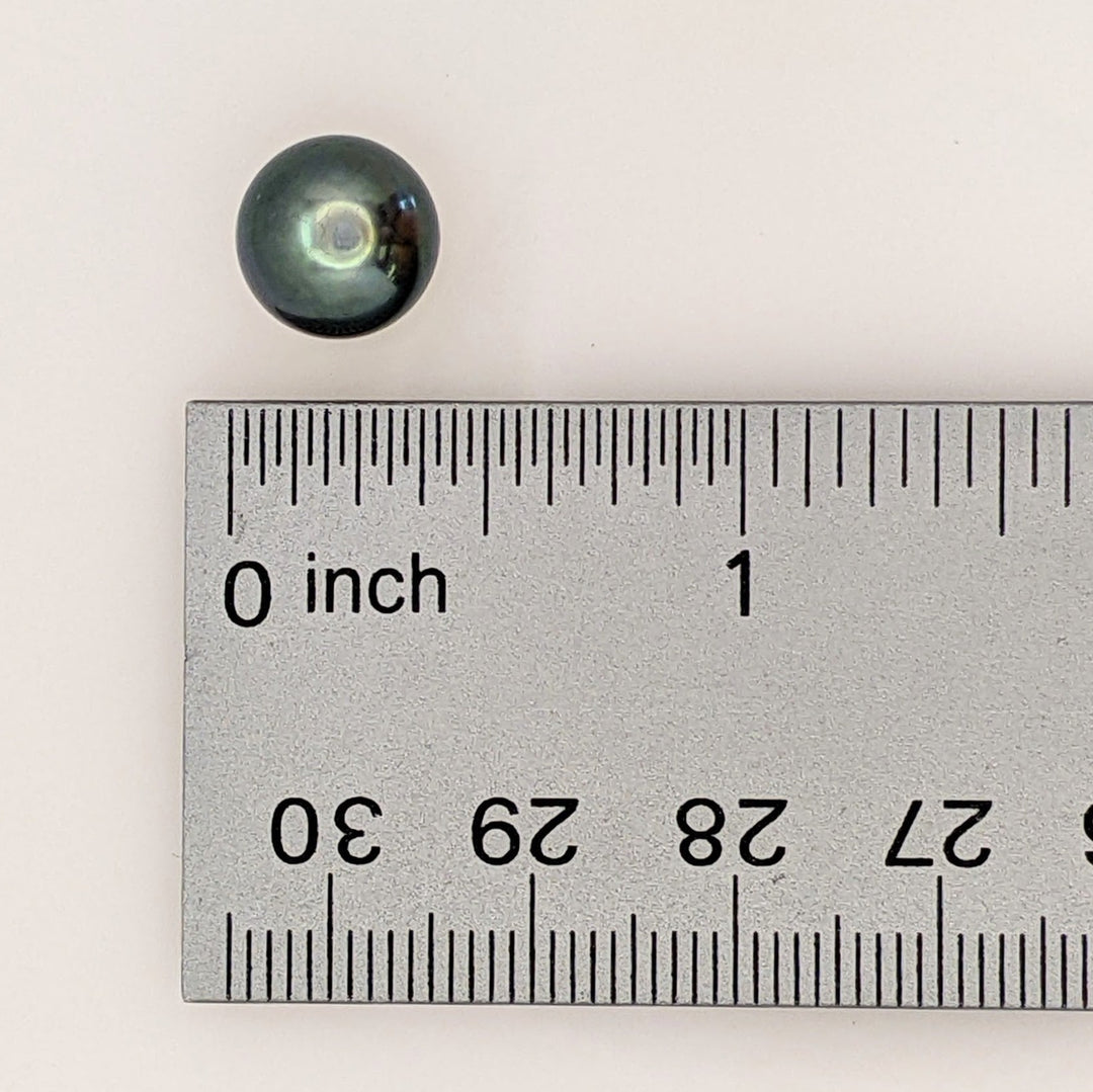14K TAHITIAN PEARL ROUND 10MM ESTATE STUD EARRINGS 3.2 GRAMS