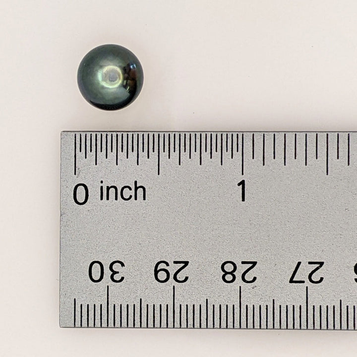 14K TAHITIAN PEARL ROUND 10MM ESTATE STUD EARRINGS 3.2 GRAMS