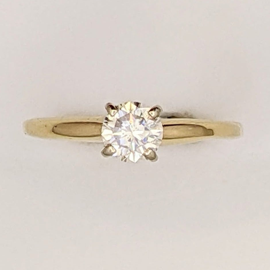 14K .48 CARAT TOTAL SI1 I DIAMOND ROUND ESTATE SOLITAIRE RING 1.9 GRAMS