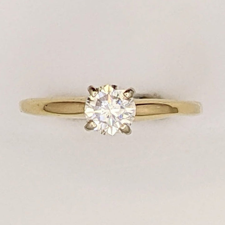 14K .48 CARAT TOTAL SI1 I DIAMOND ROUND ESTATE SOLITAIRE RING 1.9 GRAMS