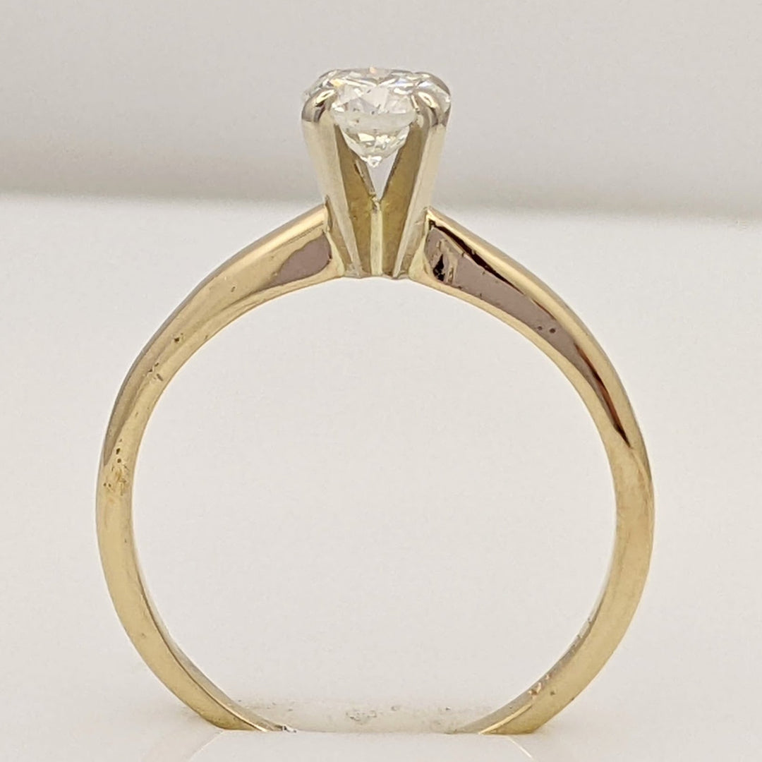 14K .48 CARAT TOTAL SI1 I DIAMOND ROUND ESTATE SOLITAIRE RING 1.9 GRAMS