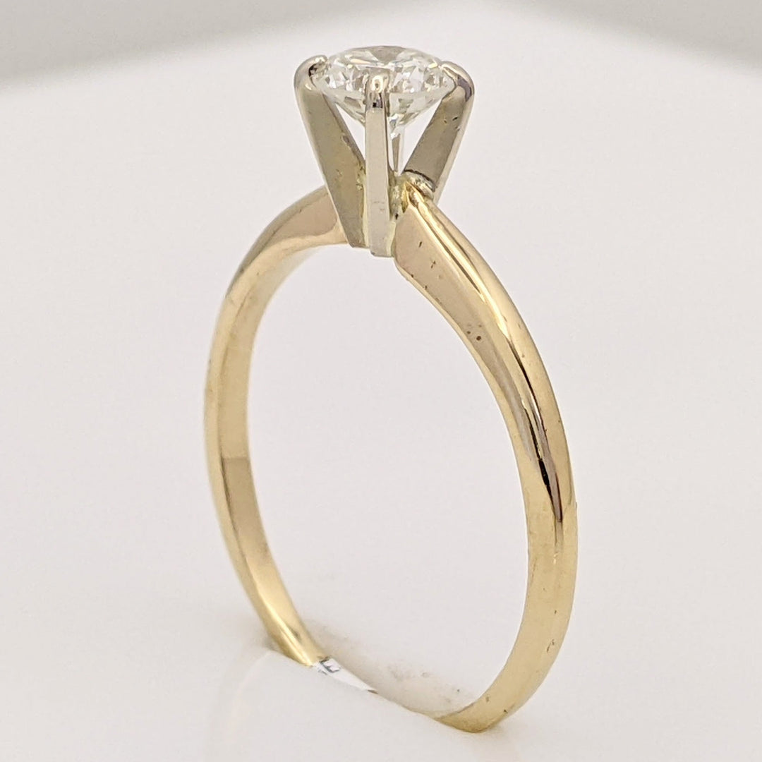 14K .48 CARAT TOTAL SI1 I DIAMOND ROUND ESTATE SOLITAIRE RING 1.9 GRAMS