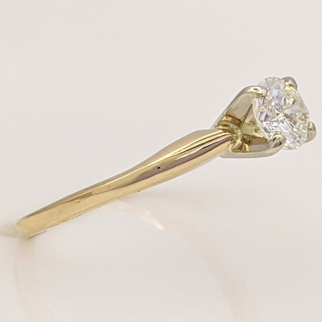 14K .48 CARAT TOTAL SI1 I DIAMOND ROUND ESTATE SOLITAIRE RING 1.9 GRAMS