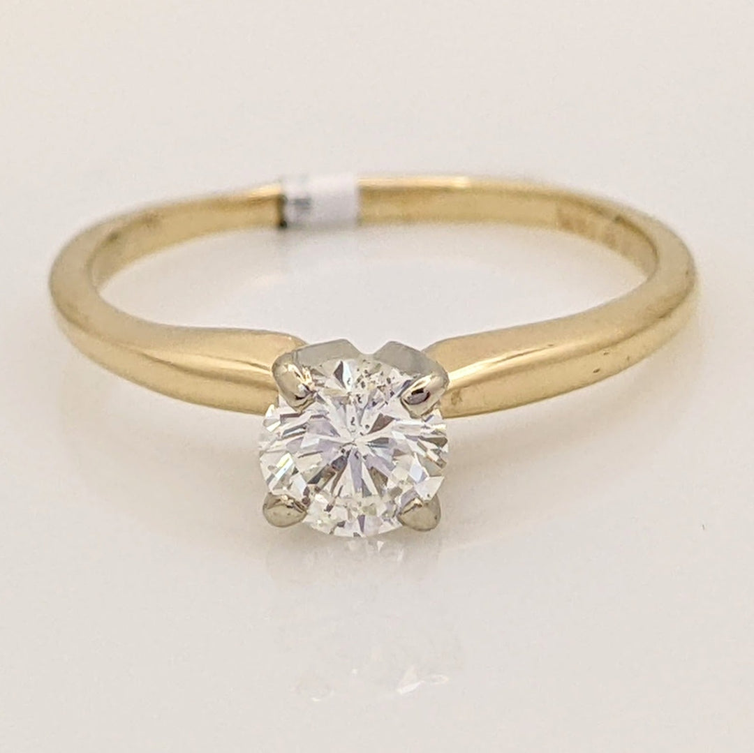 14K .48 CARAT TOTAL SI1 I DIAMOND ROUND ESTATE SOLITAIRE RING 1.9 GRAMS