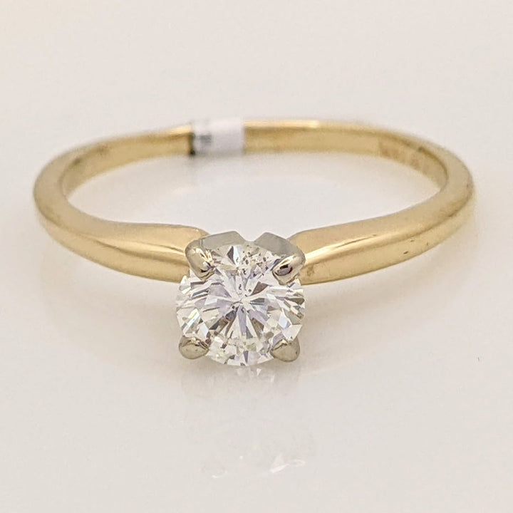 14K .48 CARAT TOTAL SI1 I DIAMOND ROUND ESTATE SOLITAIRE RING 1.9 GRAMS