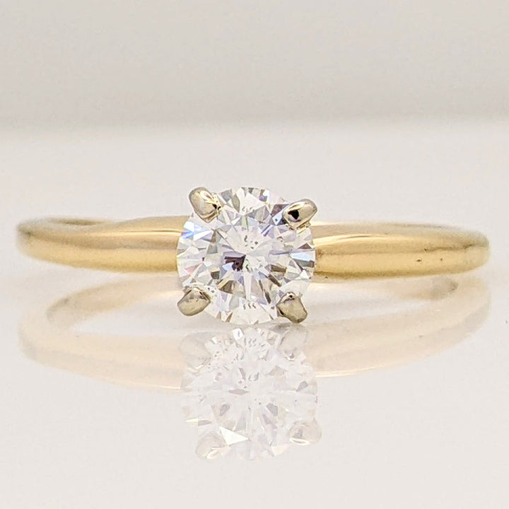 14K .48 CARAT TOTAL SI1 I DIAMOND ROUND ESTATE SOLITAIRE RING 1.9 GRAMS