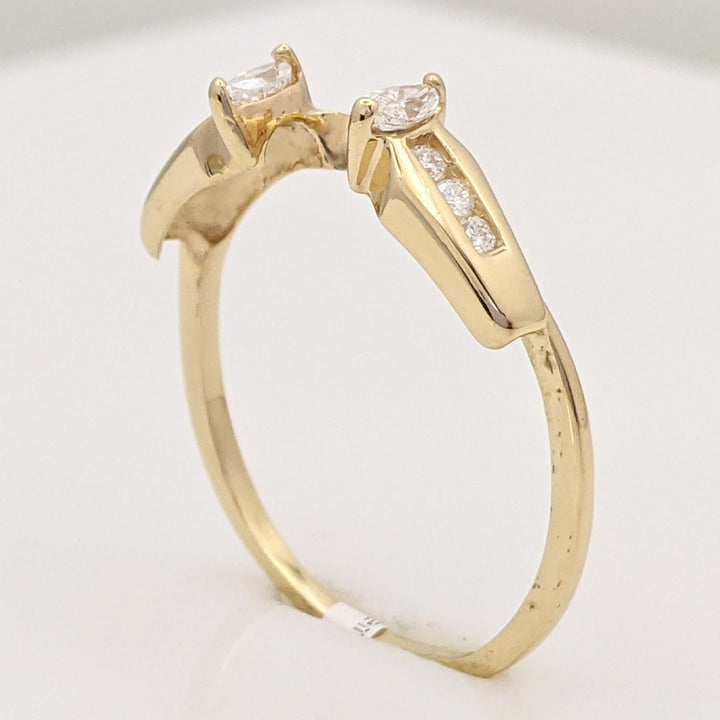 14K .30 CARAT TOTAL WEIGHT SI2 G DIAMOND MARQUISE (2) ROUND (6) ESTATE WRAP 2.0 GRAMS