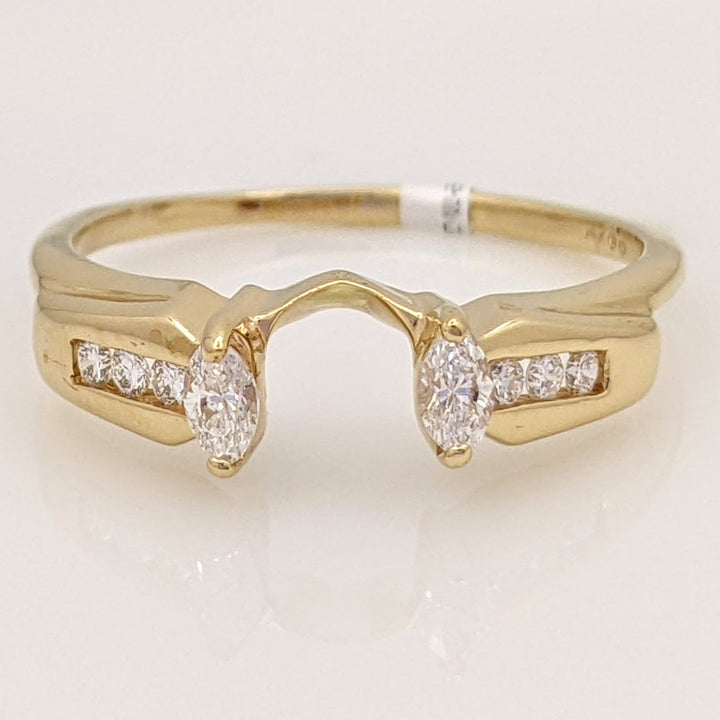 14K .30 CARAT TOTAL WEIGHT SI2 G DIAMOND MARQUISE (2) ROUND (6) ESTATE WRAP 2.0 GRAMS