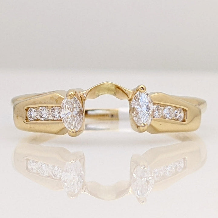 14K .30 CARAT TOTAL WEIGHT SI2 G DIAMOND MARQUISE (2) ROUND (6) ESTATE WRAP 2.0 GRAMS