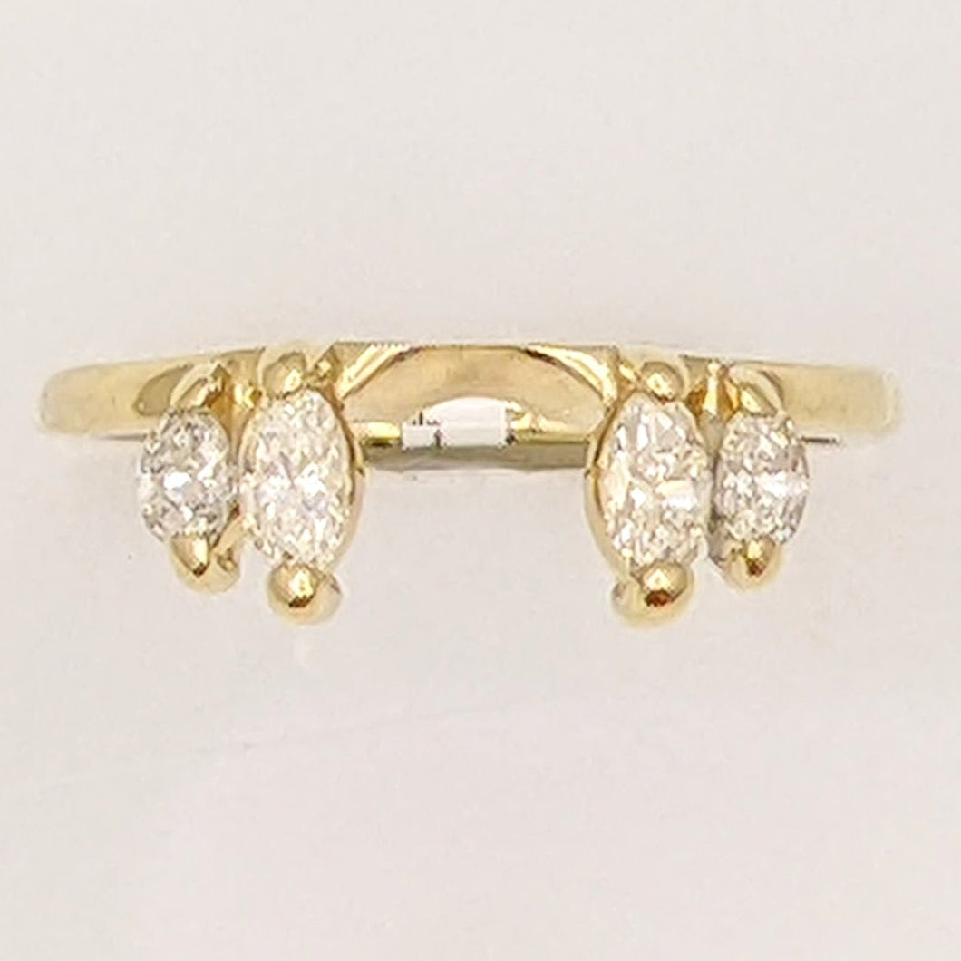 14K .34 CARAT TOTAL WEIGHT I1 I DIAMOND MARQUISE (4) ESTATE WRAP 2.1 GRAMS