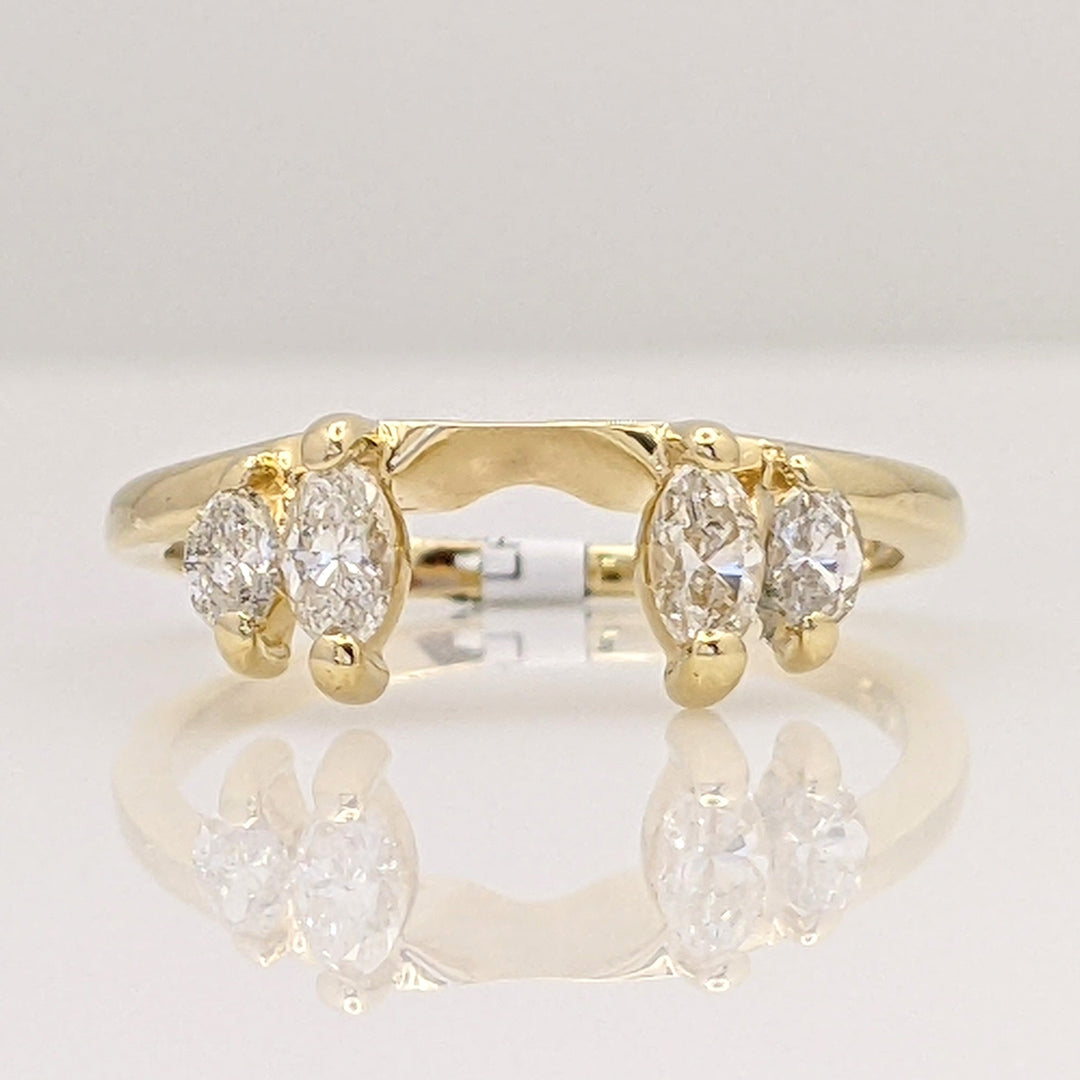14K .34 CARAT TOTAL WEIGHT I1 I DIAMOND MARQUISE (4) ESTATE WRAP 2.1 GRAMS
