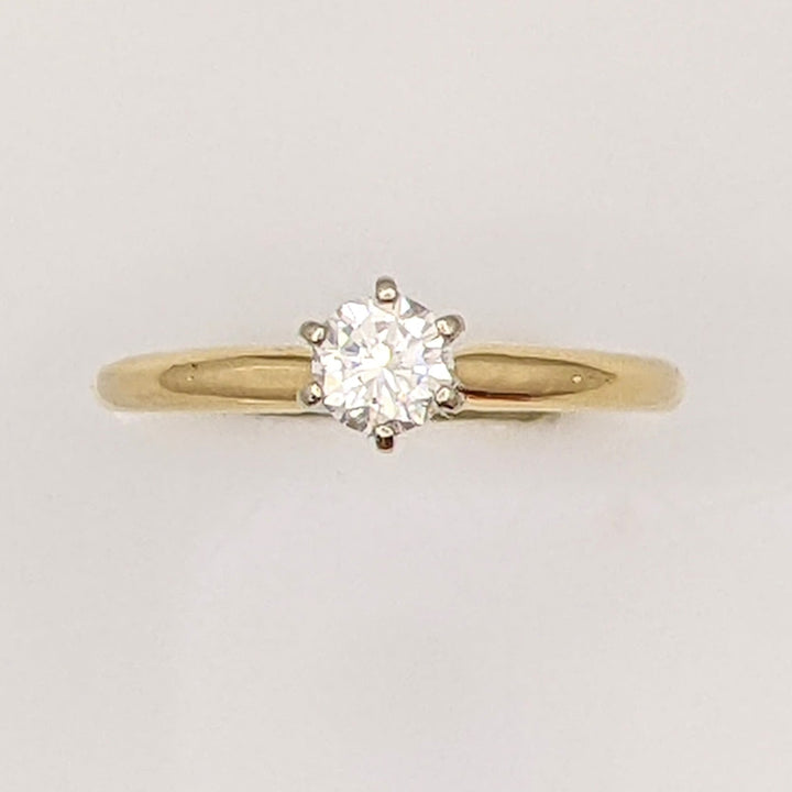 14K .35 CARAT TOTAL SI1 G DIAMOND ROUND ESTATE SOLITAIRE RING 1.7 GRAMS