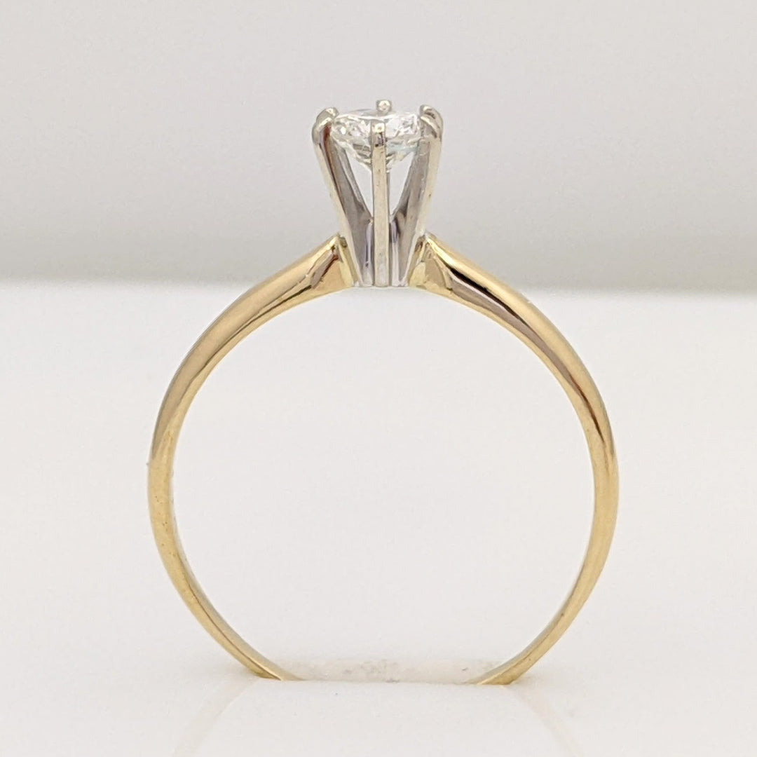 14K .35 CARAT TOTAL SI1 G DIAMOND ROUND ESTATE SOLITAIRE RING 1.7 GRAMS