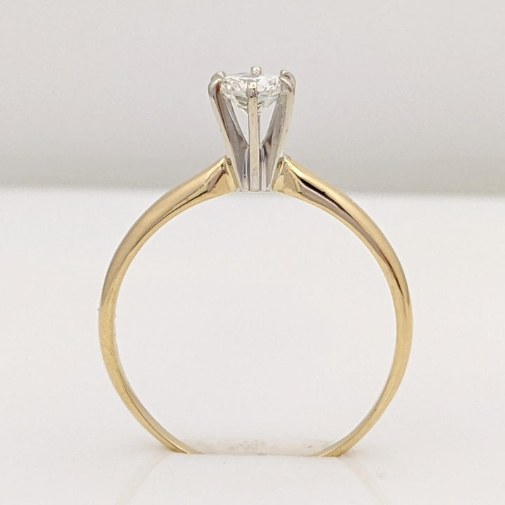 14K .35 CARAT TOTAL SI1 G DIAMOND ROUND ESTATE SOLITAIRE RING 1.7 GRAMS