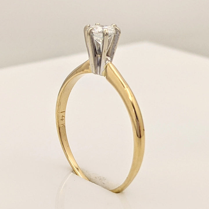 14K .35 CARAT TOTAL SI1 G DIAMOND ROUND ESTATE SOLITAIRE RING 1.7 GRAMS