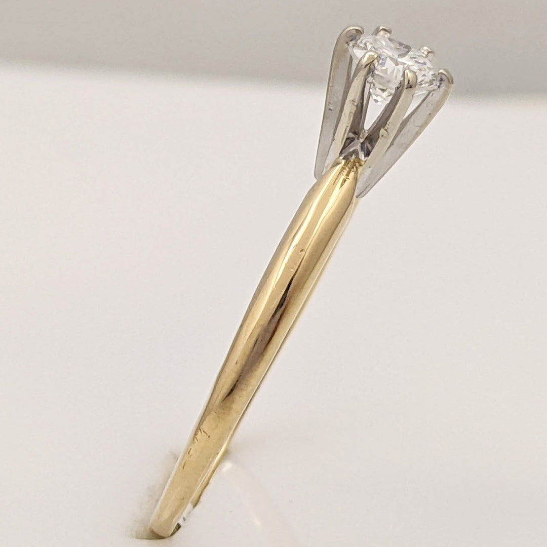 14K .35 CARAT TOTAL SI1 G DIAMOND ROUND ESTATE SOLITAIRE RING 1.7 GRAMS