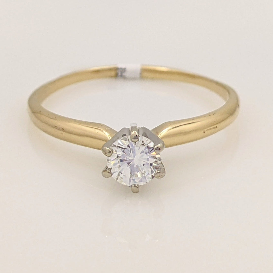 14K .35 CARAT TOTAL SI1 G DIAMOND ROUND ESTATE SOLITAIRE RING 1.7 GRAMS