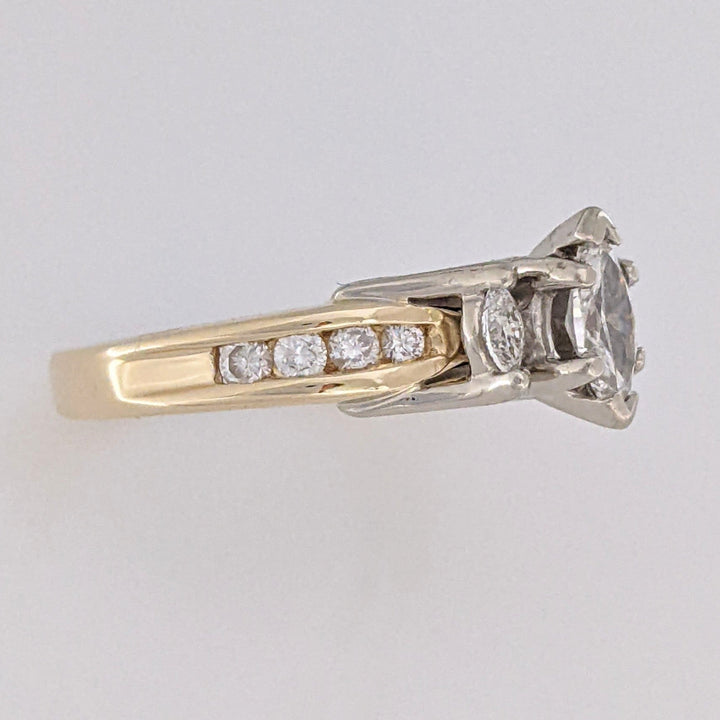 14K .65 CARAT TOTAL WEIGHT SI1 H DIAMOND MARQUISE (3) ROUND (8) ESTATE RING 4.3 GRAMS