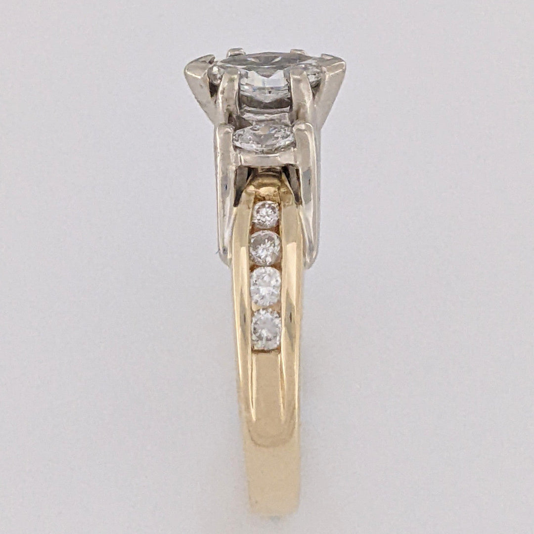 14K .65 CARAT TOTAL WEIGHT SI1 H DIAMOND MARQUISE (3) ROUND (8) ESTATE RING 4.3 GRAMS