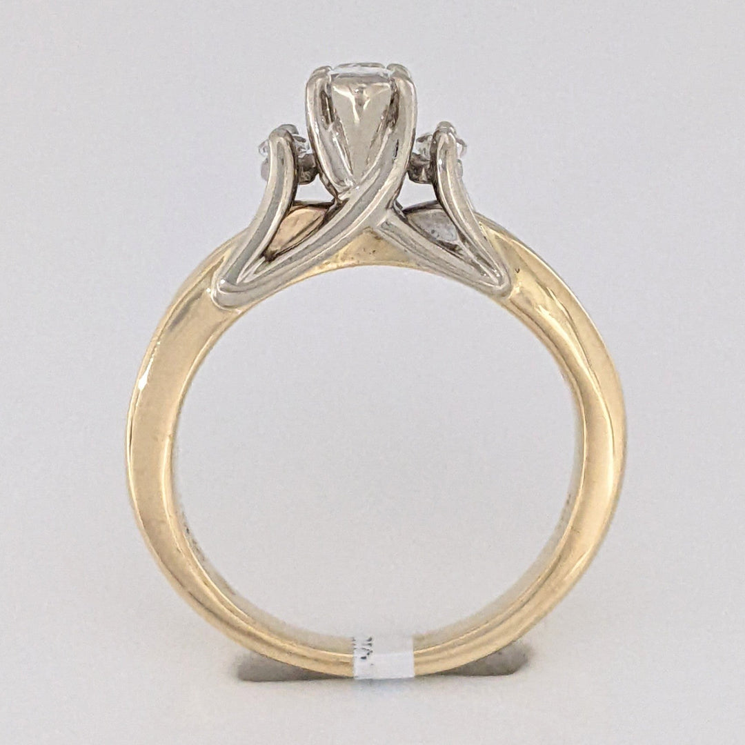 14K .65 CARAT TOTAL WEIGHT SI1 H DIAMOND MARQUISE (3) ROUND (8) ESTATE RING 4.3 GRAMS