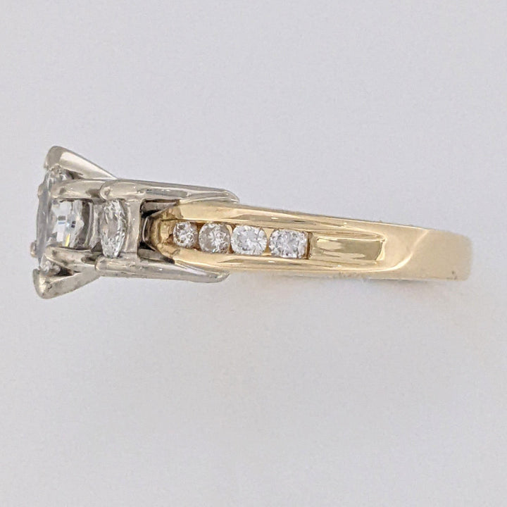 14K .65 CARAT TOTAL WEIGHT SI1 H DIAMOND MARQUISE (3) ROUND (8) ESTATE RING 4.3 GRAMS