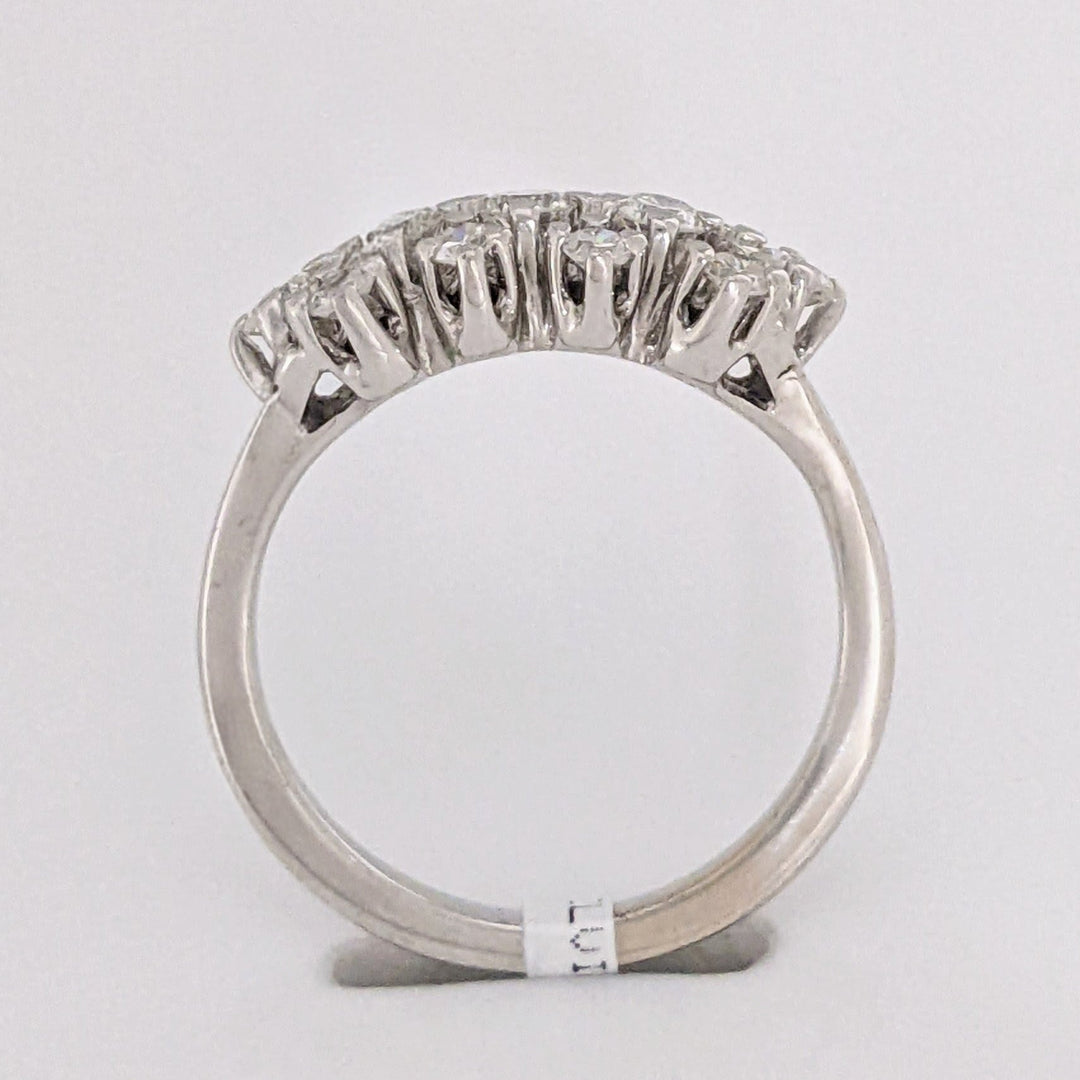 14K WHITE .46 CARAT TOTAL WEIGHT VS1 H DIAMOND ROUND (13) CLUSTER ESTATE RING 2.7 GRAMS