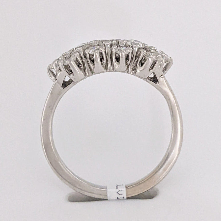 14K WHITE .46 CARAT TOTAL WEIGHT VS1 H DIAMOND ROUND (13) CLUSTER ESTATE RING 2.7 GRAMS