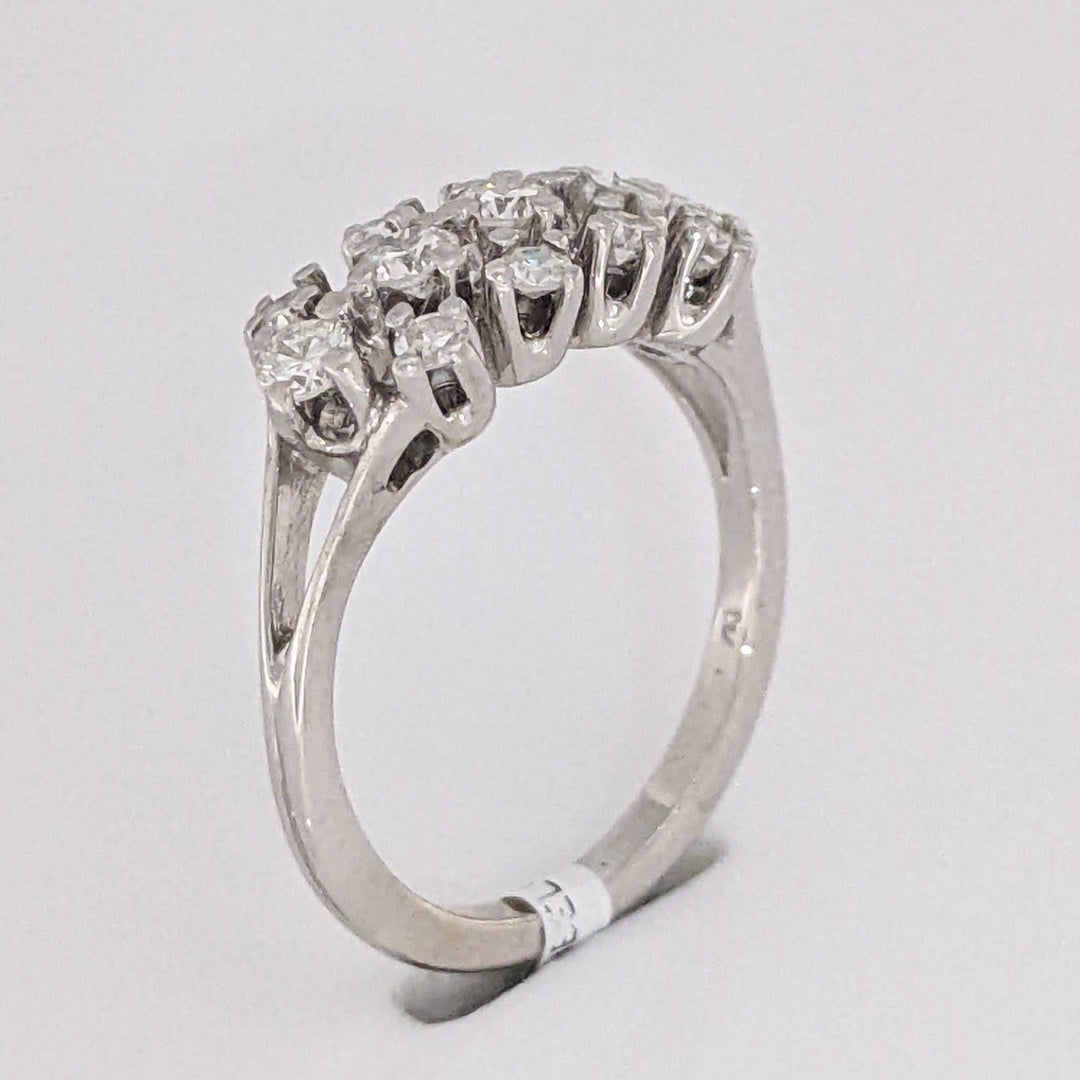 14K WHITE .46 CARAT TOTAL WEIGHT VS1 H DIAMOND ROUND (13) CLUSTER ESTATE RING 2.7 GRAMS