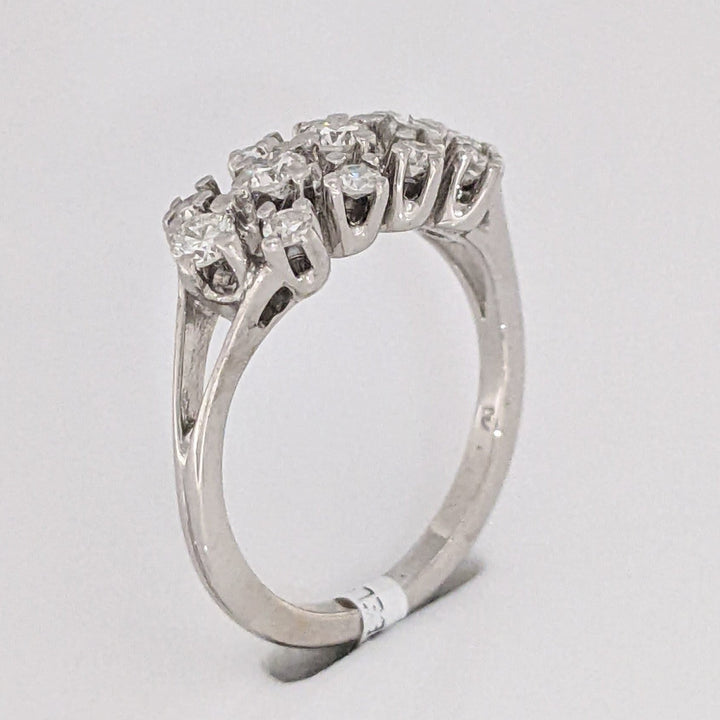 14K WHITE .46 CARAT TOTAL WEIGHT VS1 H DIAMOND ROUND (13) CLUSTER ESTATE RING 2.7 GRAMS