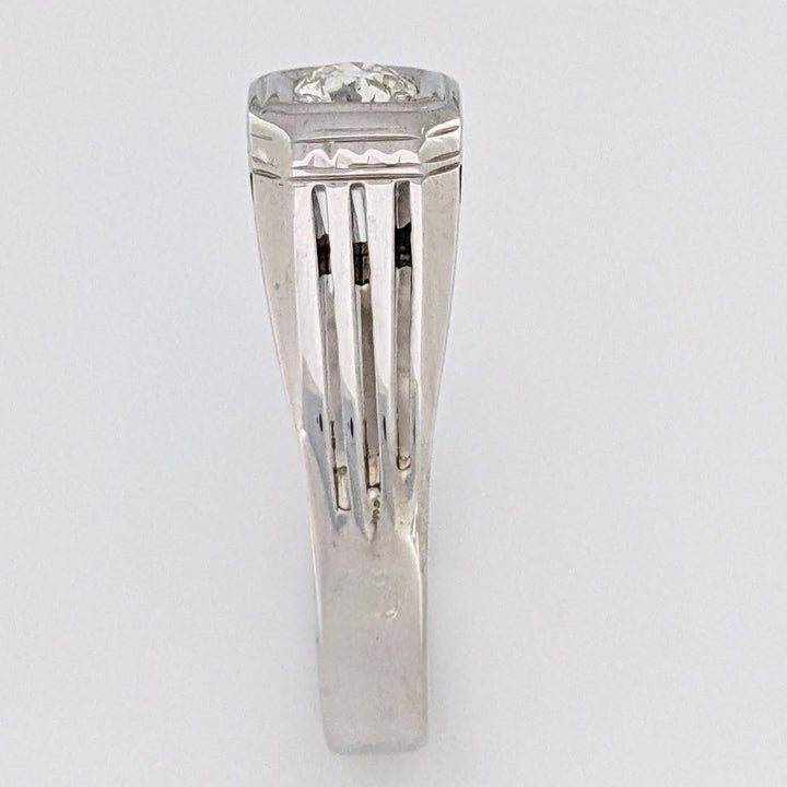 14K WHITE .30 CARAT TOTAL VS1 K DIAMOND ROUND (1) LINED SHANK ESTATE RING 5.1 GRAMS