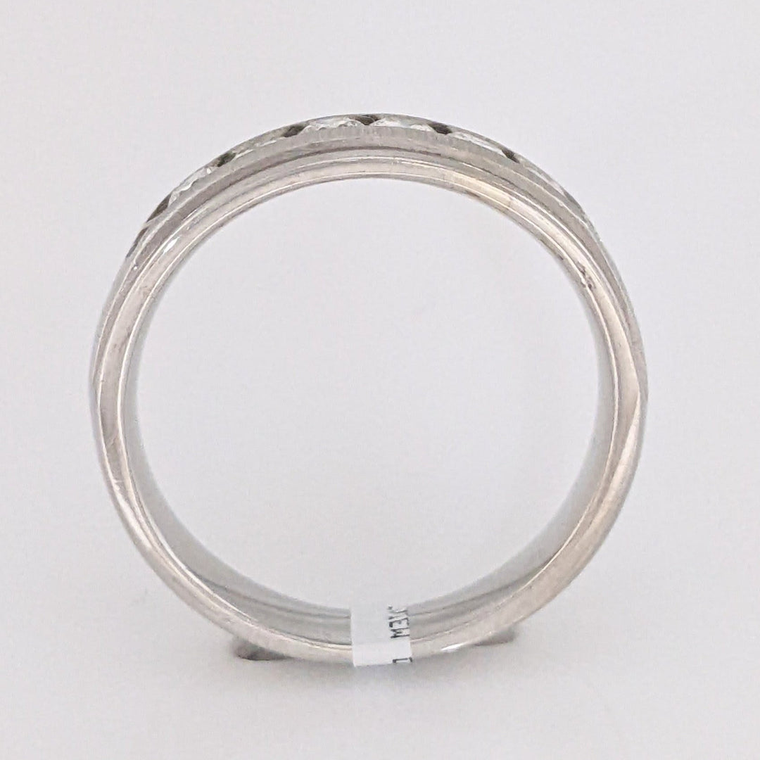 14K WHITE .48 CARAT TOTAL WEIGHT SI1 I DIAMOND ROUND (6) ESTATE CHANNEL BAND 6.7 GRAMS