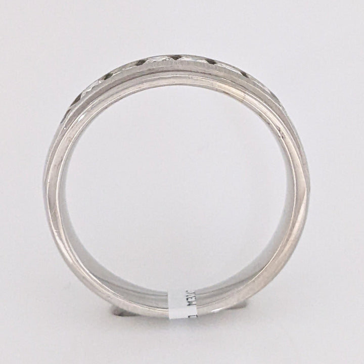 14K WHITE .48 CARAT TOTAL WEIGHT SI1 I DIAMOND ROUND (6) ESTATE CHANNEL BAND 6.7 GRAMS