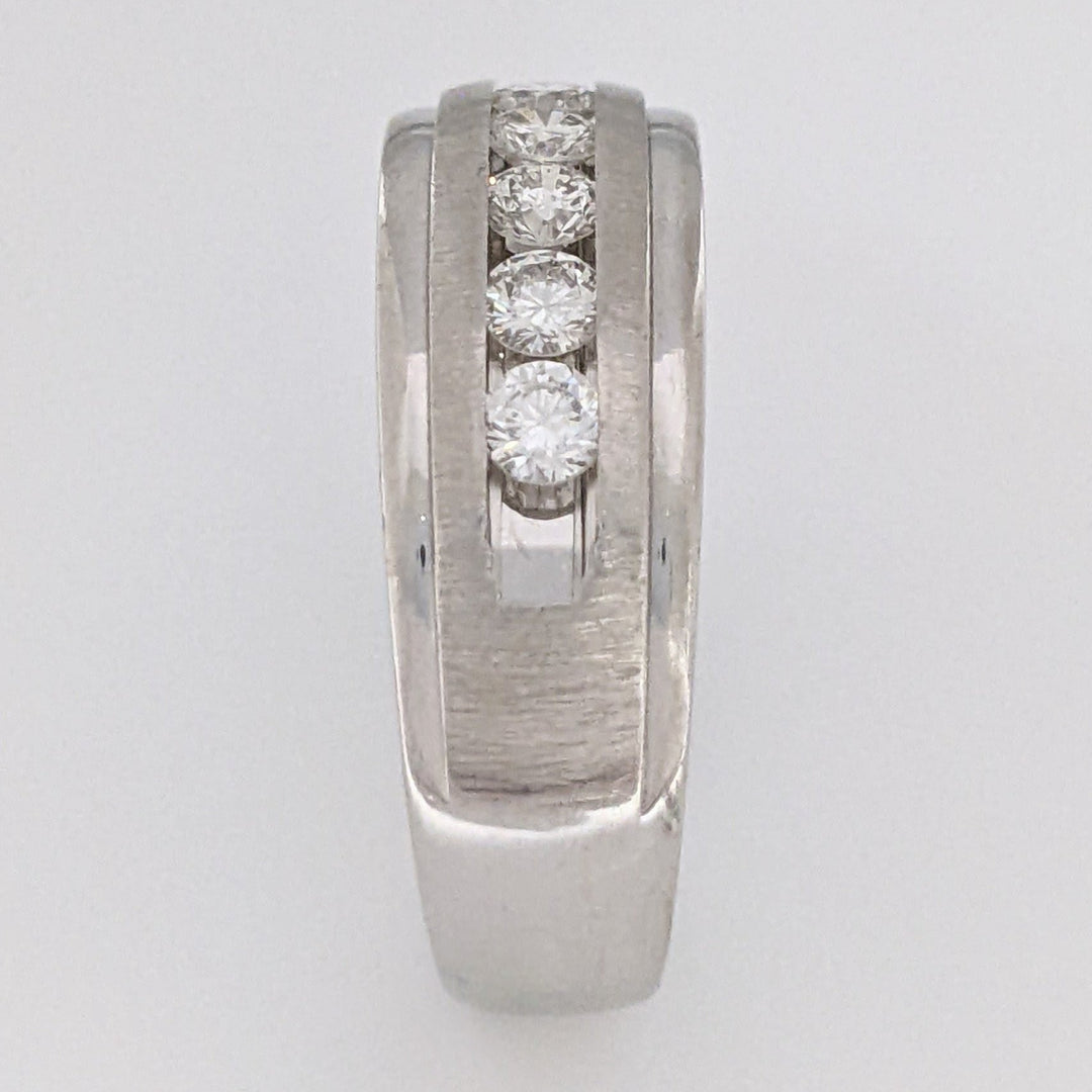 14K WHITE .48 CARAT TOTAL WEIGHT SI1 I DIAMOND ROUND (6) ESTATE CHANNEL BAND 6.7 GRAMS