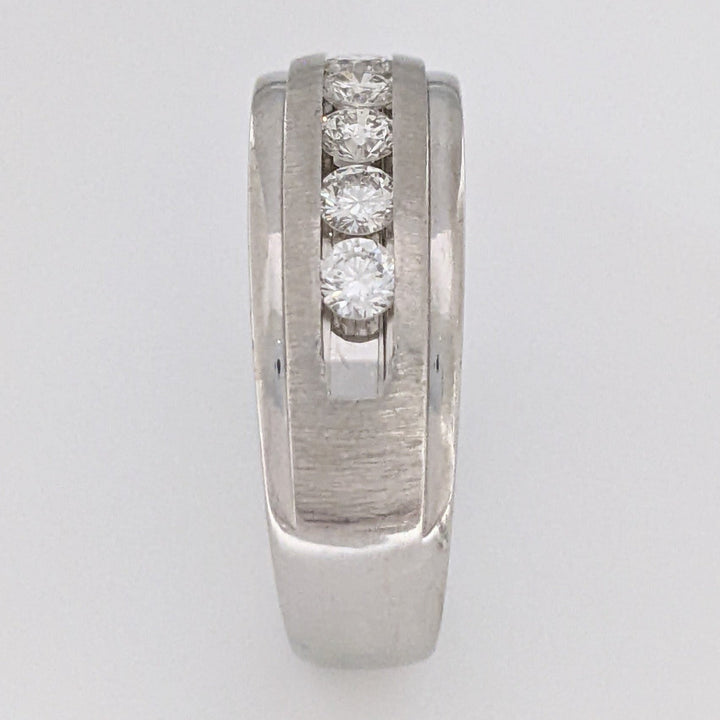 14K WHITE .48 CARAT TOTAL WEIGHT SI1 I DIAMOND ROUND (6) ESTATE CHANNEL BAND 6.7 GRAMS