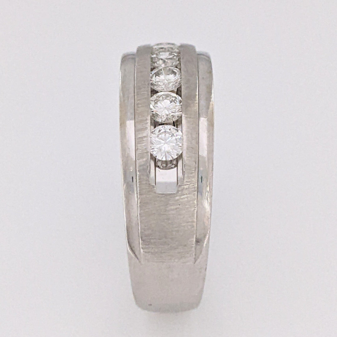 14K WHITE .48 CARAT TOTAL WEIGHT SI1 I DIAMOND ROUND (6) ESTATE CHANNEL BAND 6.7 GRAMS