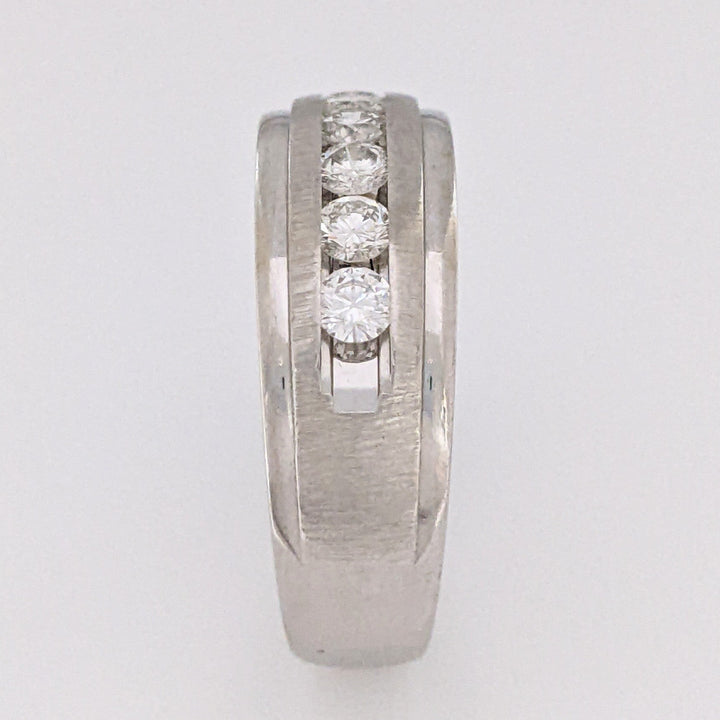14K WHITE .48 CARAT TOTAL WEIGHT SI1 I DIAMOND ROUND (6) ESTATE CHANNEL BAND 6.7 GRAMS