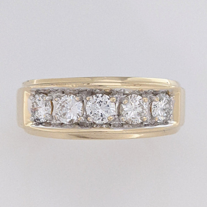 14K .95 CARAT TOTAL WEIGHT I1 H DIAMOND ROUND (5) ESTATE BAND 9.6 GRAMS