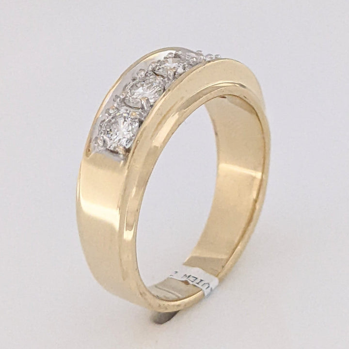 14K .95 CARAT TOTAL WEIGHT I1 H DIAMOND ROUND (5) ESTATE BAND 9.6 GRAMS