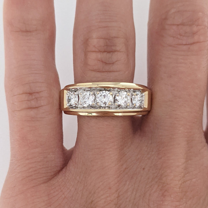 14K .95 CARAT TOTAL WEIGHT I1 H DIAMOND ROUND (5) ESTATE BAND 9.6 GRAMS