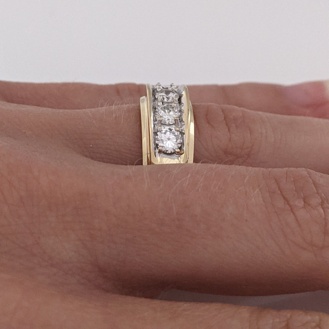 14K .95 CARAT TOTAL WEIGHT I1 H DIAMOND ROUND (5) ESTATE BAND 9.6 GRAMS