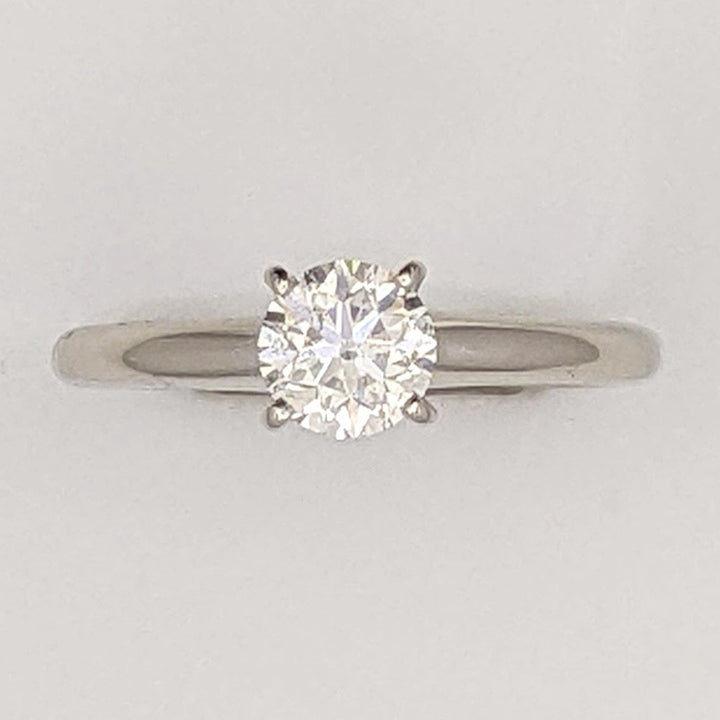 14K WHITE .61 CARAT TOTAL I1 G DIAMOND ROUND ESTATE SOLITAIRE RING 2.1 GRAMS