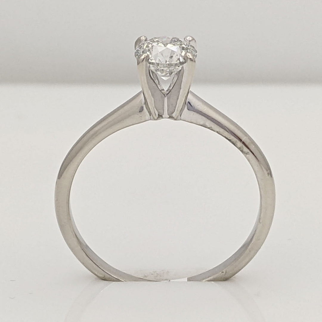 14K WHITE .61 CARAT TOTAL I1 G DIAMOND ROUND ESTATE SOLITAIRE RING 2.1 GRAMS