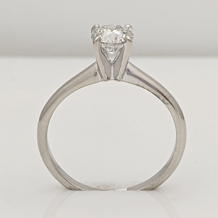 14K WHITE .61 CARAT TOTAL I1 G DIAMOND ROUND ESTATE SOLITAIRE RING 2.1 GRAMS