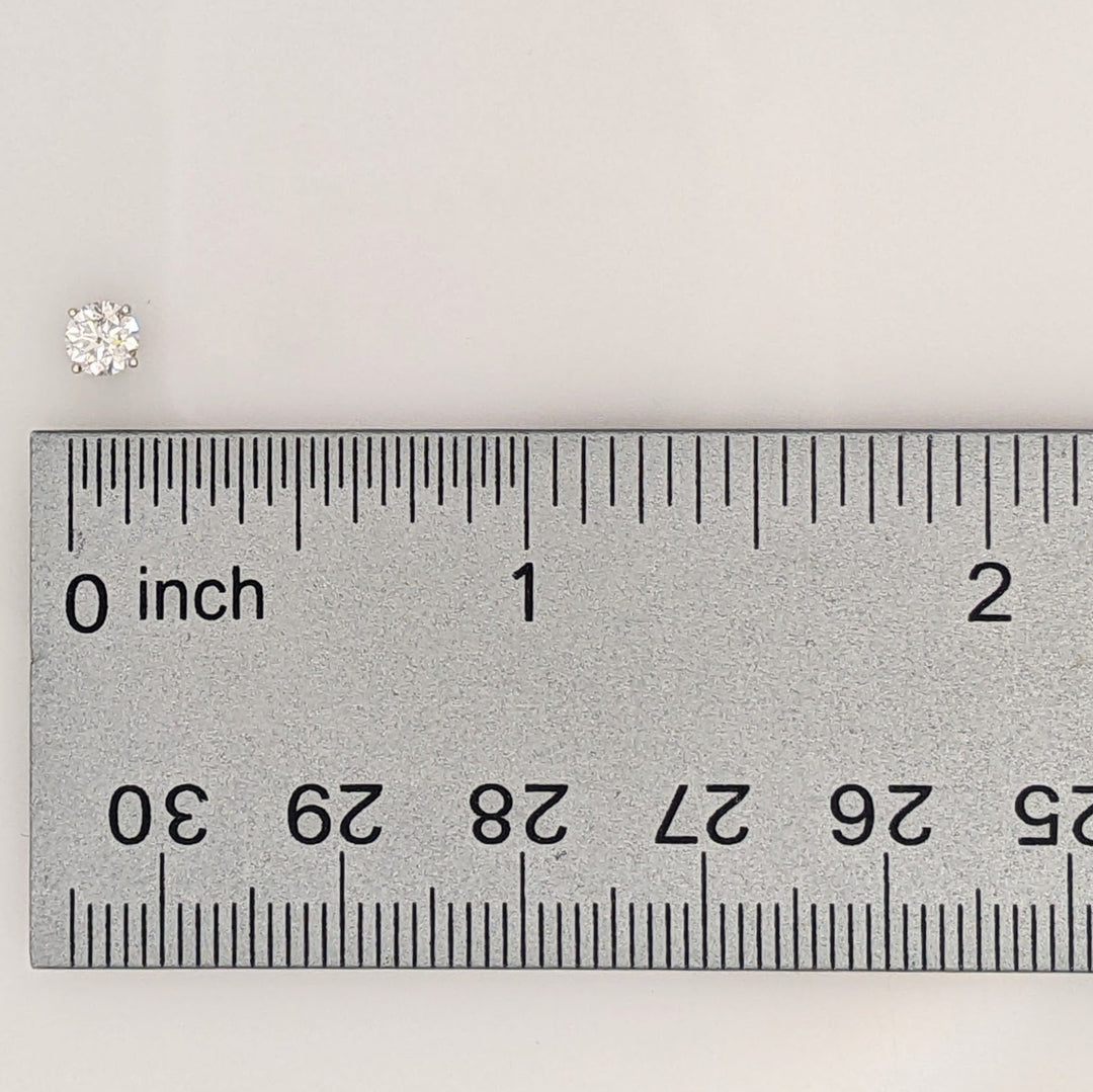 14K WHITE .51 CARAT TOTAL WEIGHT I1 F DIAMOND ROUND (2) ESTATE STUD EARRINGS 0.7 GRAMS