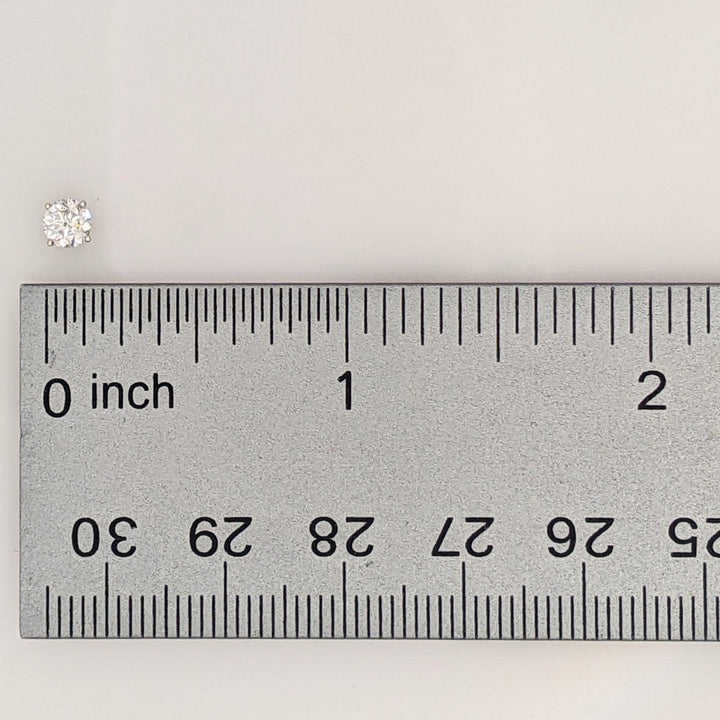 14K WHITE .51 CARAT TOTAL WEIGHT I1 F DIAMOND ROUND (2) ESTATE STUD EARRINGS 0.7 GRAMS