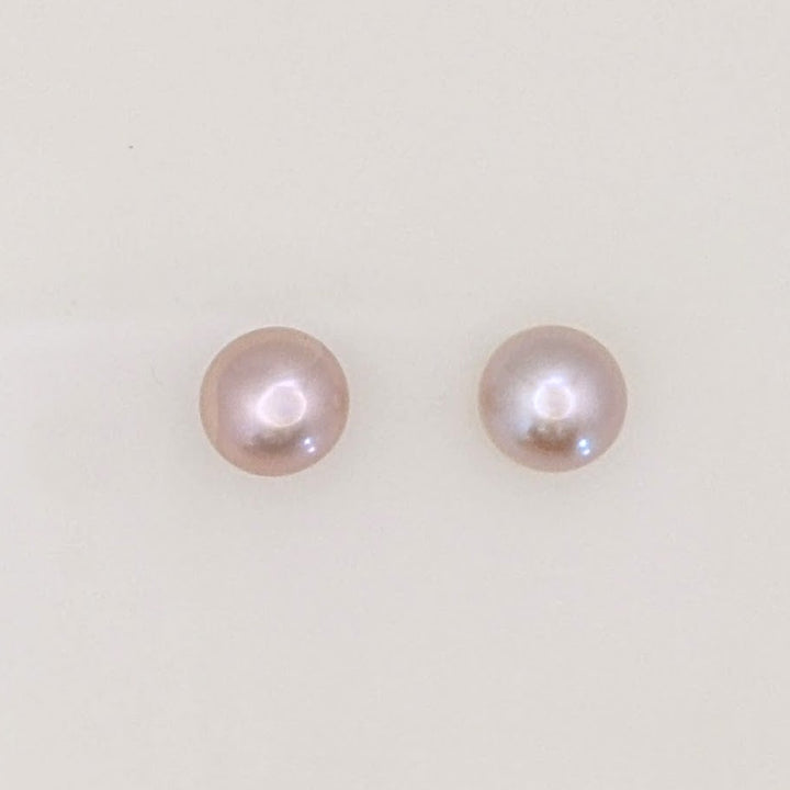 14K PINKISH PEARL ROUND 8MM (4) DROP ESTATE EARRINGS 5.5 GRAMS